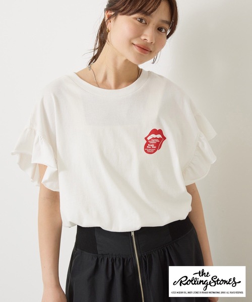 AMERICAN HOLIC(アメリカンホリック)の「【KISS/The Rolling Stones】Tシャツ(Tシャツ/カットソー・レディース・ラベンダー/ピンク/オフホワイト/チャコールグレー・M/L)」の2枚目の写真