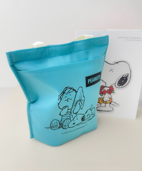 PEANUTS(ピーナッツ)の「6D24 ポケット付 ランチバッグ(お弁当箱・レディース・イエロー/グレー/ブルー・ONESIZE)」の3枚目の写真