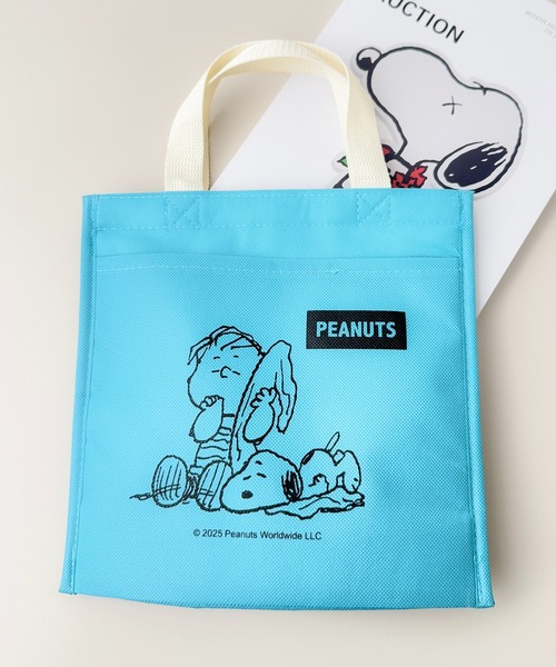 PEANUTS(ピーナッツ)の「6D24 ポケット付 ランチバッグ(お弁当箱・レディース・イエロー/グレー/ブルー・ONESIZE)」の6枚目の写真