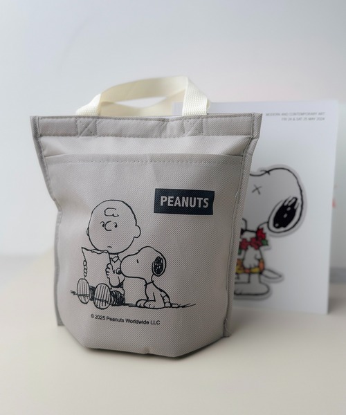 PEANUTS(ピーナッツ)の「6D24 ポケット付 ランチバッグ(お弁当箱・レディース・イエロー/グレー/ブルー・ONESIZE)」の5枚目の写真