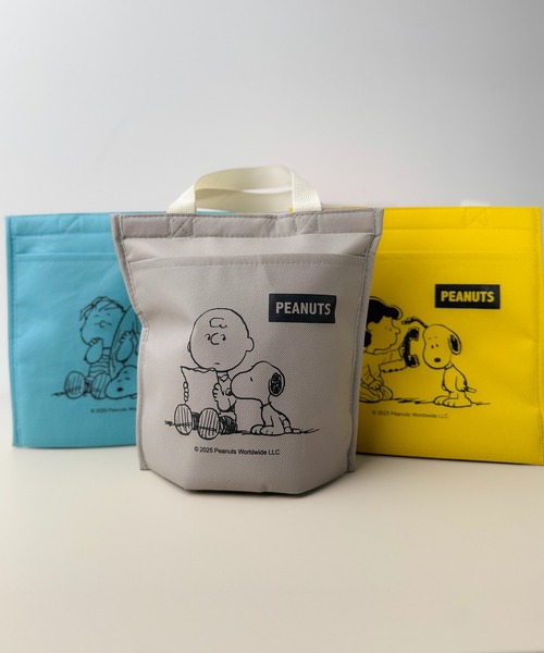 PEANUTS(ピーナッツ)の「6D24 ポケット付 ランチバッグ(お弁当箱・レディース・イエロー/グレー/ブルー・ONESIZE)」の4枚目の写真