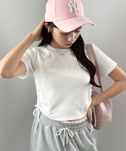 one after another NICE CLAUP（ワンアフターアナザーナイスクラップ）の「ピグメントドロストTシャツ（Tシャツ/カットソー・レディース・モカ/スミクロ/オフホワイト・FREE）」の2枚目の写真