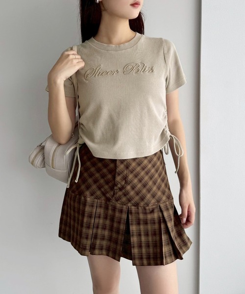 one after another NICE CLAUP（ワンアフターアナザーナイスクラップ）の「ピグメントドロストTシャツ（Tシャツ/カットソー・レディース・モカ/スミクロ/オフホワイト・FREE）」の14枚目の写真