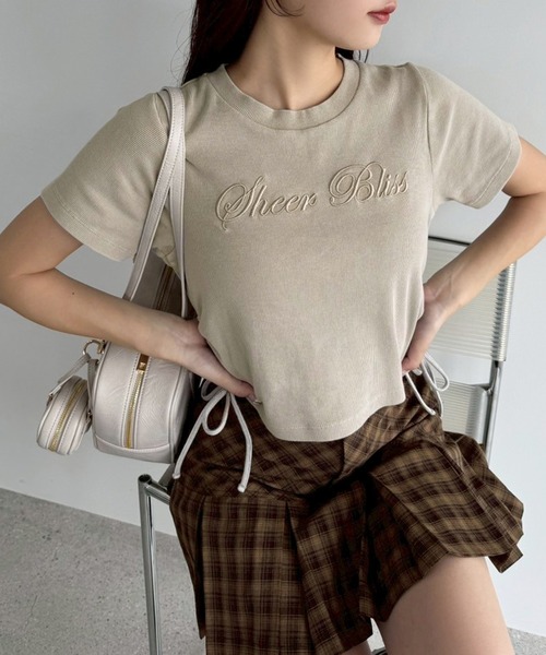 one after another NICE CLAUP（ワンアフターアナザーナイスクラップ）の「ピグメントドロストTシャツ（Tシャツ/カットソー・レディース・モカ/スミクロ/オフホワイト・FREE）」の15枚目の写真