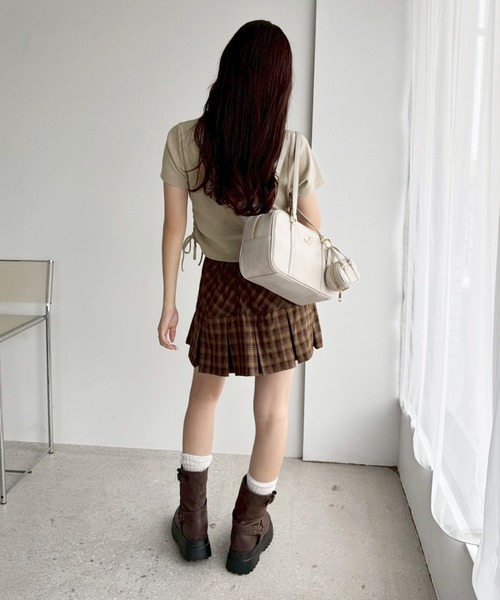 one after another NICE CLAUP（ワンアフターアナザーナイスクラップ）の「ピグメントドロストTシャツ（Tシャツ/カットソー・レディース・モカ/スミクロ/オフホワイト・FREE）」の13枚目の写真