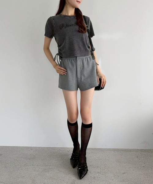 one after another NICE CLAUP（ワンアフターアナザーナイスクラップ）の「ピグメントドロストTシャツ（Tシャツ/カットソー・レディース・モカ/スミクロ/オフホワイト・FREE）」の4枚目の写真