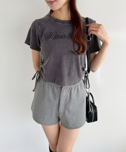one after another NICE CLAUP（ワンアフターアナザーナイスクラップ）の「ピグメントドロストTシャツ（Tシャツ/カットソー・レディース・モカ/スミクロ/オフホワイト・FREE）」の5枚目の写真