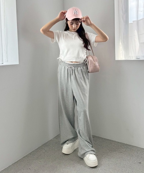 one after another NICE CLAUP（ワンアフターアナザーナイスクラップ）の「ピグメントドロストTシャツ（Tシャツ/カットソー・レディース・モカ/スミクロ/オフホワイト・FREE）」の6枚目の写真