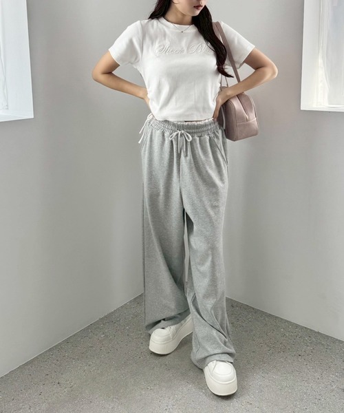 one after another NICE CLAUP（ワンアフターアナザーナイスクラップ）の「ピグメントドロストTシャツ（Tシャツ/カットソー・レディース・モカ/スミクロ/オフホワイト・FREE）」の7枚目の写真