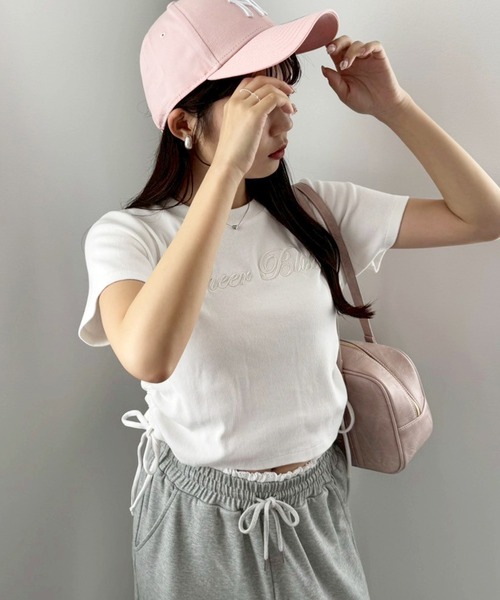 one after another NICE CLAUP（ワンアフターアナザーナイスクラップ）の「ピグメントドロストTシャツ（Tシャツ/カットソー・レディース・モカ/スミクロ/オフホワイト・FREE）」の8枚目の写真