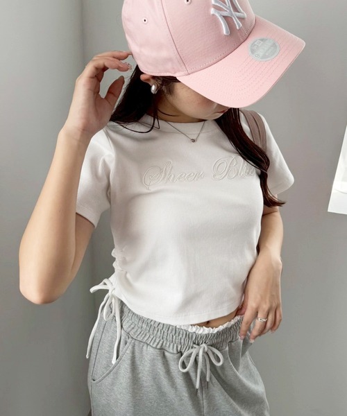one after another NICE CLAUP（ワンアフターアナザーナイスクラップ）の「ピグメントドロストTシャツ（Tシャツ/カットソー・レディース・モカ/スミクロ/オフホワイト・FREE）」の9枚目の写真