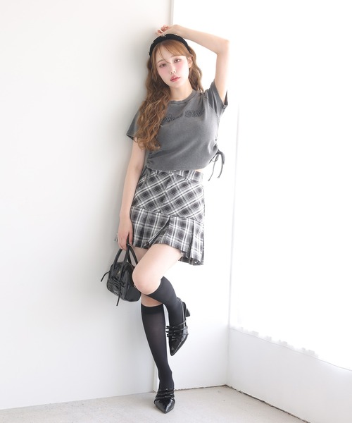 one after another NICE CLAUP（ワンアフターアナザーナイスクラップ）の「ピグメントドロストTシャツ（Tシャツ/カットソー・レディース・モカ/スミクロ/オフホワイト・FREE）」の18枚目の写真