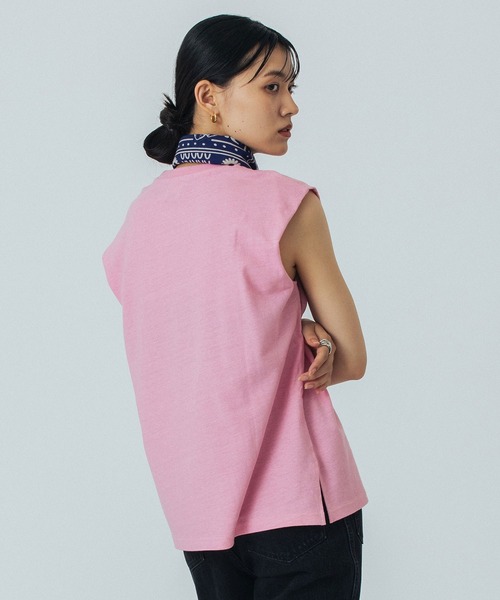 ROSE BUD（ローズバッド）の「SHOULDER TUCKED SLEEVELESS TEE（Tシャツ/カットソー・レディース・ブラック/ホワイト/ブラウン/ピンク・ONE SIZE）」の12枚目の写真