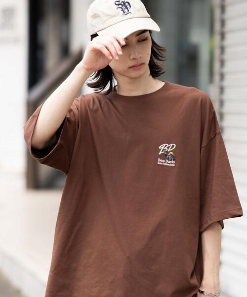 BEN DAVIS(ベンデイビス)の「∴WEGO/BENDAVIS別注クールタッチワンポイントT(Tシャツ/カットソー・メンズ・ネイビー/ブラック/ホワイト/ブラウン・LARGE/MEDIUM/SMALL)」の3枚目の写真