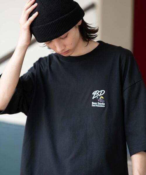 BEN DAVIS(ベンデイビス)の「∴WEGO/BENDAVIS別注クールタッチワンポイントT(Tシャツ/カットソー・メンズ・ネイビー/ブラック/ホワイト/ブラウン・LARGE/MEDIUM/SMALL)」の2枚目の写真
