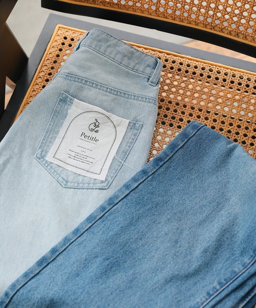 Petitle（プチレ）の「[ 低身長向けサイズ ] ウエスト調整ゴム付きストレートデニムパンツ（デニムパンツ・レディース・ブルー/ライトブルー/インディゴブルー・PL/PM/PS）」の7枚目の写真