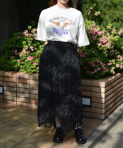 spiritoso(スピリトーゾ)の「【spiritoso】イーグルプリントピグメントTシャツ(Tシャツ/カットソー・レディース・ライトグレー/オレンジ・FREE)」の5枚目の写真