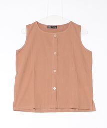 FREE STYLISTS（フリー スタイリスト）の「フロント飾りボタン麻綿タンクトップ（タンクトップ）」