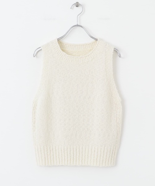 KBF（ケイビーエフ）の「ブークレニットタンクトップ（ニット/セーター・レディース・ブラック/アイボリー・ONE）」の11枚目の写真