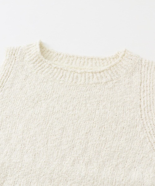 KBF（ケイビーエフ）の「ブークレニットタンクトップ（ニット/セーター・レディース・ブラック/アイボリー・ONE）」の12枚目の写真