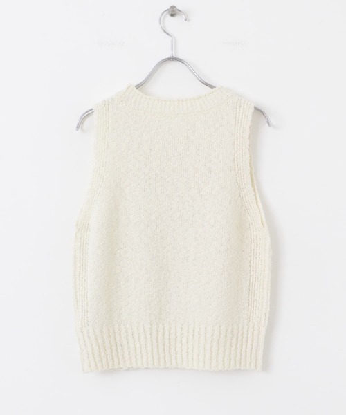 KBF（ケイビーエフ）の「ブークレニットタンクトップ（ニット/セーター・レディース・ブラック/アイボリー・ONE）」の13枚目の写真