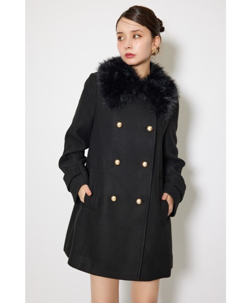rienda（リエンダ）の「Aラインステンカラーコート 秋服（ステンカラーコート・レディース・ブラック系その他/ブラック/ブラウン系その他・SMALL/MEDIUM）」の4枚目の写真