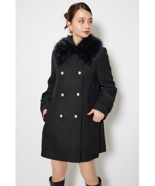 rienda（リエンダ）の「Aラインステンカラーコート 秋服（ステンカラーコート・レディース・ブラック系その他/ブラック/ブラウン系その他・SMALL/MEDIUM）」の5枚目の写真