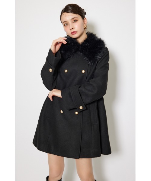 rienda（リエンダ）の「Aラインステンカラーコート 秋服（ステンカラーコート・レディース・ブラック系その他/ブラック/ブラウン系その他・SMALL/MEDIUM）」の6枚目の写真