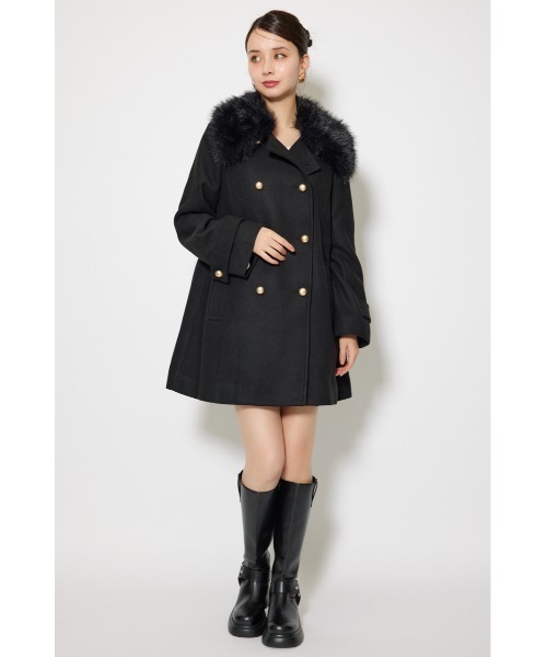 rienda（リエンダ）の「Aラインステンカラーコート 秋服（ステンカラーコート・レディース・ブラック系その他/ブラック/ブラウン系その他・SMALL/MEDIUM）」の9枚目の写真