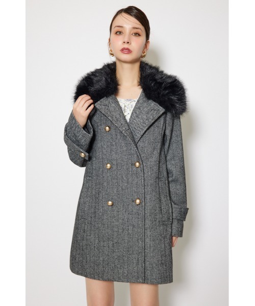 rienda（リエンダ）の「Aラインステンカラーコート 秋服（ステンカラーコート・レディース・ブラック系その他/ブラック/ブラウン系その他・SMALL/MEDIUM）」の12枚目の写真