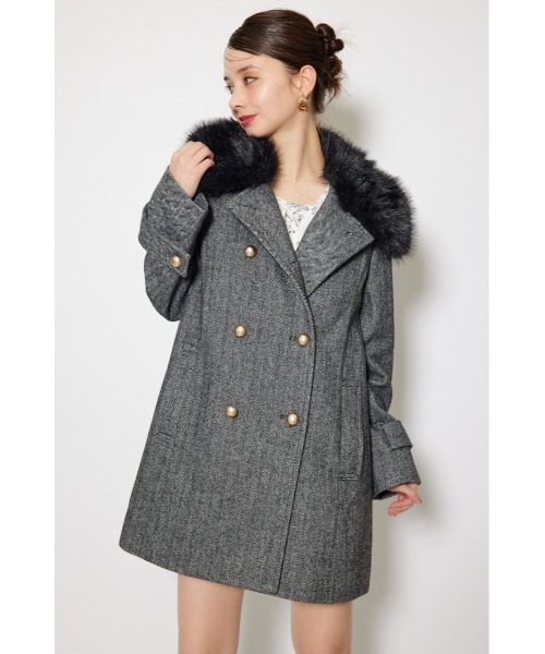 rienda（リエンダ）の「Aラインステンカラーコート 秋服（ステンカラーコート・レディース・ブラック系その他/ブラック/ブラウン系その他・SMALL/MEDIUM）」の13枚目の写真