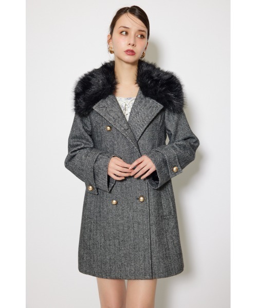 rienda（リエンダ）の「Aラインステンカラーコート 秋服（ステンカラーコート・レディース・ブラック系その他/ブラック/ブラウン系その他・SMALL/MEDIUM）」の14枚目の写真