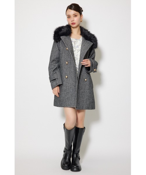 rienda（リエンダ）の「Aラインステンカラーコート 秋服（ステンカラーコート・レディース・ブラック系その他/ブラック/ブラウン系その他・SMALL/MEDIUM）」の15枚目の写真
