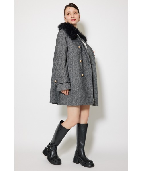 rienda（リエンダ）の「Aラインステンカラーコート 秋服（ステンカラーコート・レディース・ブラック系その他/ブラック/ブラウン系その他・SMALL/MEDIUM）」の16枚目の写真