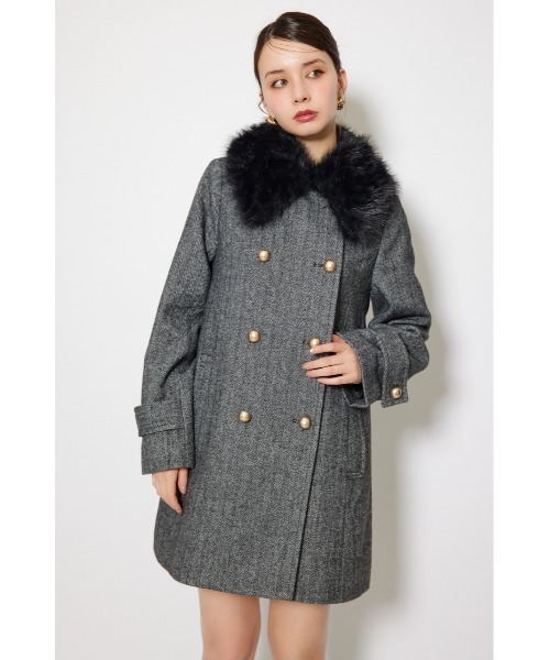 rienda（リエンダ）の「Aラインステンカラーコート 秋服（ステンカラーコート・レディース・ブラック系その他/ブラック/ブラウン系その他・SMALL/MEDIUM）」の17枚目の写真