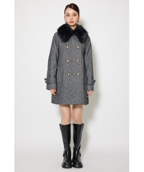 rienda（リエンダ）の「Aラインステンカラーコート 秋服（ステンカラーコート・レディース・ブラック系その他/ブラック/ブラウン系その他・SMALL/MEDIUM）」の21枚目の写真
