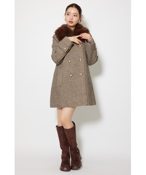 Aラインステンカラーコート 秋服（ステンカラーコート）｜rienda