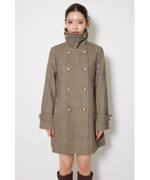 Aラインステンカラーコート 秋服（ステンカラーコート）｜rienda