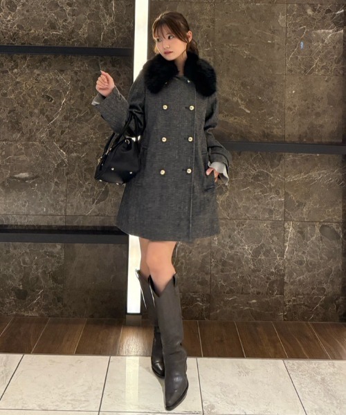 rienda Aラインステンカラーコート rienda | Aラインステンカラーコート (コート ) |SHEL'TTER WEBSTORE