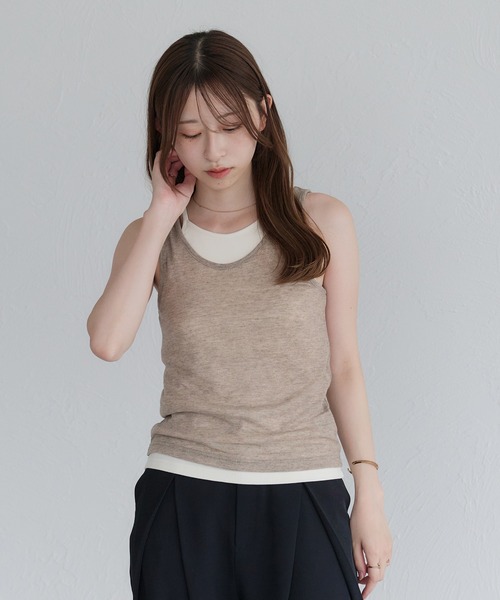 セール】カップ付きレイヤードアメスリタンクセット（タンク