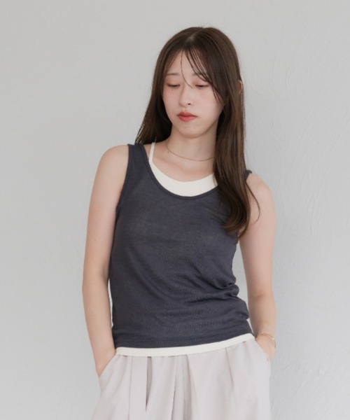 セール】カップ付きレイヤードアメスリタンクセット（タンクトップ