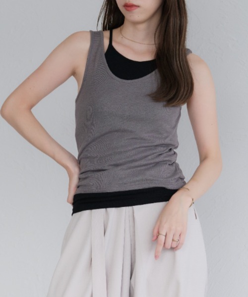 セール】カップ付きレイヤードアメスリタンクセット（タンクトップ