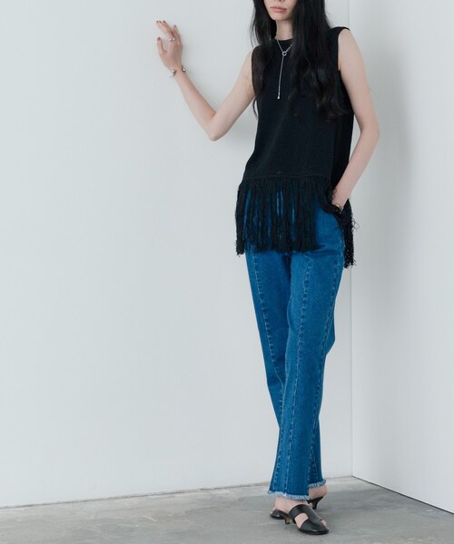 GALLEST（ギャレスト）の「センターピンタックデニム（デニムパンツ・レディース・チャコールグレー/ブルー系その他・40/38/36）」の17枚目の写真