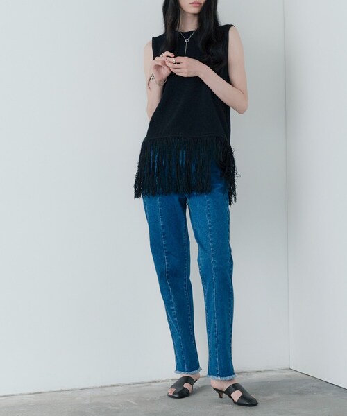 GALLEST（ギャレスト）の「センターピンタックデニム（デニムパンツ・レディース・チャコールグレー/ブルー系その他・40/38/36）」の18枚目の写真