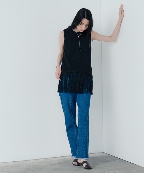 GALLEST（ギャレスト）の「センターピンタックデニム（デニムパンツ・レディース・チャコールグレー/ブルー系その他・40/38/36）」の19枚目の写真