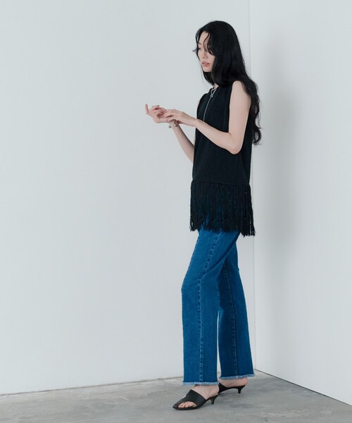 GALLEST（ギャレスト）の「センターピンタックデニム（デニムパンツ・レディース・チャコールグレー/ブルー系その他・40/38/36）」の20枚目の写真