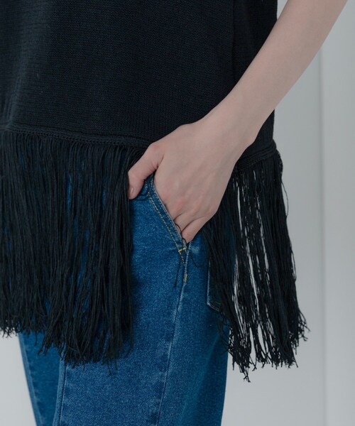 GALLEST（ギャレスト）の「センターピンタックデニム（デニムパンツ・レディース・チャコールグレー/ブルー系その他・40/38/36）」の5枚目の写真