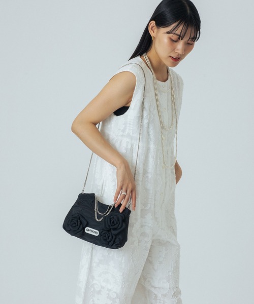 OUTDOOR PRODUCTS(アウトドアプロダクツ)の「【ROSE BUD別注】(OUTDOOR)FLOWER QUILTING MINI BAG(トートバッグ・レディース・カーキ/ブラック/パープル・ONE SIZE)」の4枚目の写真