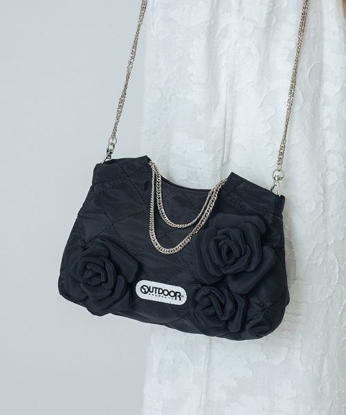 OUTDOOR PRODUCTS(アウトドアプロダクツ)の「【ROSE BUD別注】(OUTDOOR)FLOWER QUILTING MINI BAG(トートバッグ・レディース・カーキ/ブラック/パープル・ONE SIZE)」の6枚目の写真