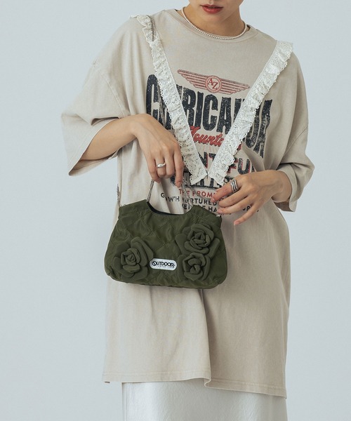 OUTDOOR PRODUCTS(アウトドアプロダクツ)の「【ROSE BUD別注】(OUTDOOR)FLOWER QUILTING MINI BAG(トートバッグ・レディース・カーキ/ブラック/パープル・ONE SIZE)」の7枚目の写真